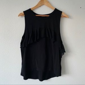 Who What Wear Sleeveless Blouse w/ Chiffon Detail